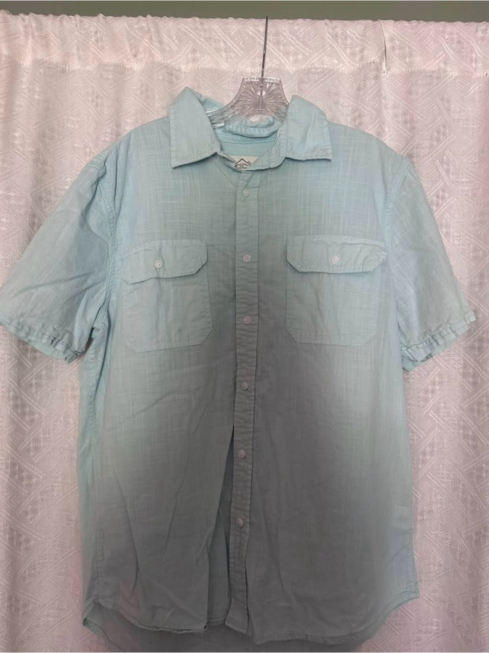 St. John's Bay Light Aqua Short-Sleeve Button-Down Shirt